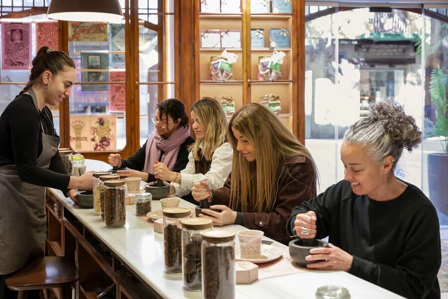 Barcelona & Chocolate Amatller History and Culture + Activity and Tasting - Entering the Amatller shop in El Born
