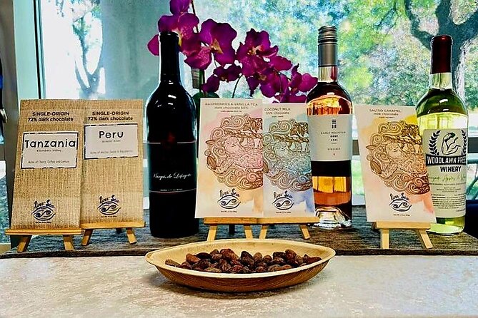 Chocolate and Wine Pairing in Chantilly - Five chocolates paired with three local wines