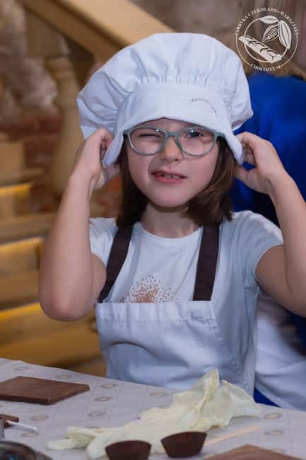 Krakow: Chocolate Workshop - Cutting shapes from a chocolate block