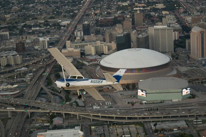 New Orleans VIP Sightseeing Flight with Champagne & Chocolates or Wine & Cheese - The Superdome and Central Business District