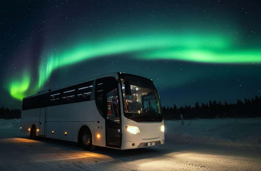 Northern Lights: Cozy Night Adventure with Hot Chocolate - Leaving Reykjavík behind at night