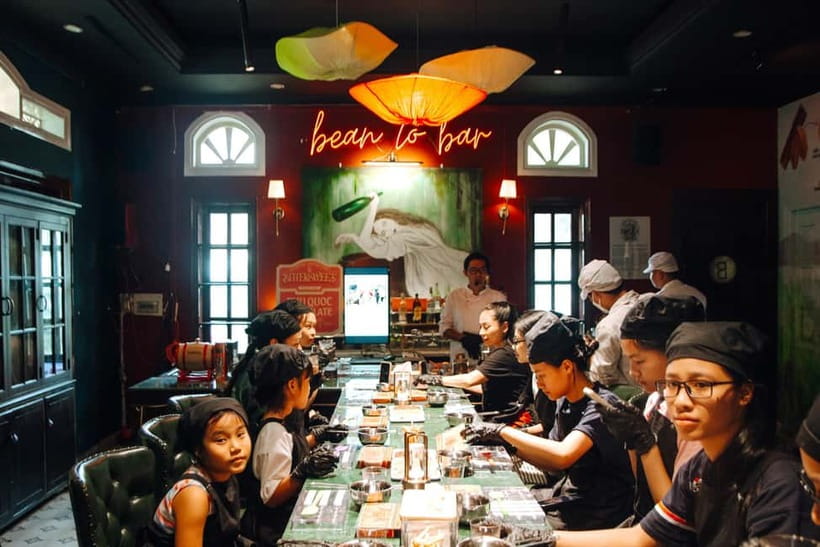Phu Quoc: Bittersweet Chocolate Factory Tour & Workshop - Making hot cacao at the roasting corner
