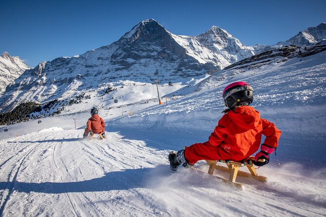 Sledding Cheese Fondue, Chocolate - Chocolate with Eiger views before the sled run