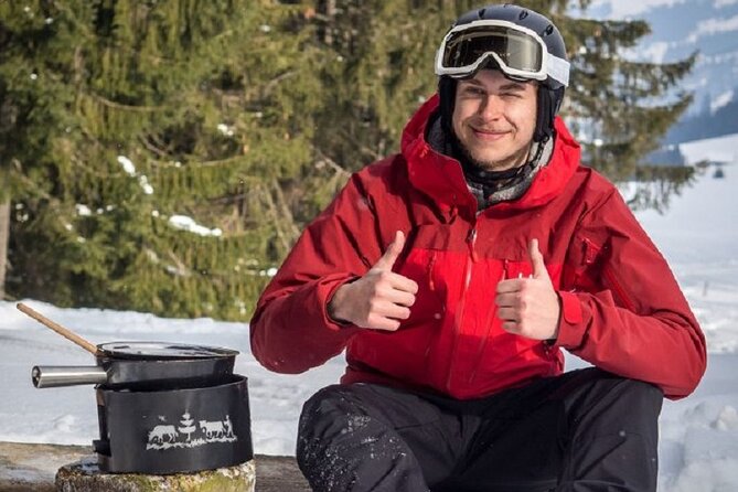 Sledding Cheese Fondue, Chocolate - Fondue in a scenic mountain spot